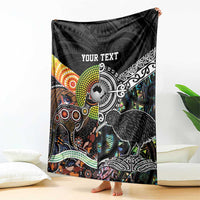 Personalised New Zealand and Australia Blanket Maori Mix Aboriginal Art Style LT9 - Polynesian Pride