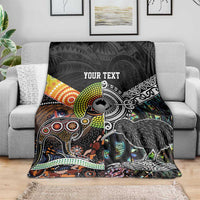 Personalised New Zealand and Australia Blanket Maori Mix Aboriginal Art Style LT9 - Polynesian Pride