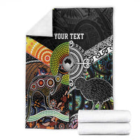 Personalised New Zealand and Australia Blanket Maori Mix Aboriginal Art Style LT9 - Polynesian Pride