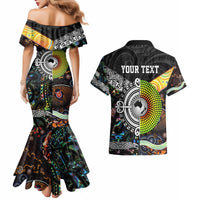 New Zealand and Australia Couples Matching Mermaid Dress and Hawaiian Shirt Maori Mix Aboriginal Art Style