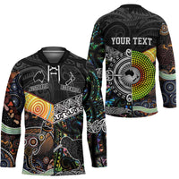 Australia New Zealand Personalised Hockey Jersey Maori Aboriginal Art Style - Polynesian Pride