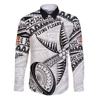 Custom Fiji Rugby Pacific Family Matching Short Sleeve Bodycon Dress and Hawaiian Shirt Polynesian Palm Tattoo