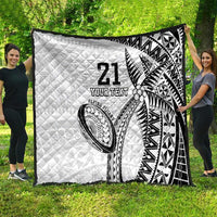Custom Fiji Rugby Pacific Quilt Polynesian Palm Tattoo