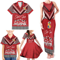 Personalised Tonga Rugby Pacific Family Matching Tank Maxi Dress and Hawaiian Shirt Ikale Tahi Sipi Tau