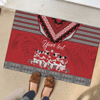 Personalised Tonga Rugby Pacific Rubber Doormat Ikale Tahi Sipi Tau