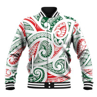 New Zealand Kowhaiwhai Christmas Baseball Jacket Traditional Maori Koru Pattern - Polynesian Pride