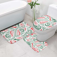 New Zealand Kowhaiwhai Christmas Bathroom Set Traditional Maori Koru Pattern - Polynesian Pride