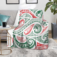 New Zealand Kowhaiwhai Christmas Blanket Traditional Maori Koru Pattern - Polynesian Pride
