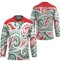 New Zealand Kowhaiwhai Christmas Hockey Jersey Traditional Maori Koru Pattern - Polynesian Pride