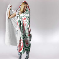 New Zealand Kowhaiwhai Christmas Hooded Blanket Traditional Maori Koru Pattern - Polynesian Pride