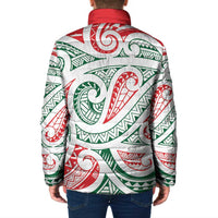 New Zealand Kowhaiwhai Christmas Padded Jacket Traditional Maori Koru Pattern - Polynesian Pride