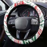 New Zealand Kowhaiwhai Christmas Steering Wheel Cover Traditional Maori Koru Pattern - Polynesian Pride