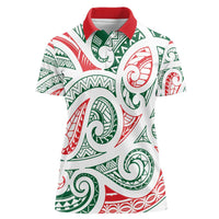 New Zealand Kowhaiwhai Christmas Women Polo Shirt Traditional Maori Koru Pattern - Polynesian Pride