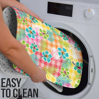 Hawaiian Palaka Bathroom Set Hibiscus Palm Leaf Pattern - Polynesian Pride