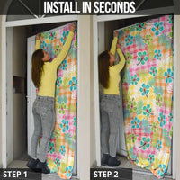 Hawaiian Palaka Door Cover Hibiscus Palm Leaf Pattern - Polynesian Pride