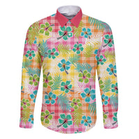 Hawaiian Palaka Family Matching Puletasi and Hawaiian Shirt Hibiscus Palm Leaf Pattern - Polynesian Pride