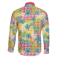 Hawaiian Palaka Family Matching Puletasi and Hawaiian Shirt Hibiscus Palm Leaf Pattern - Polynesian Pride