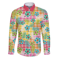 Hawaiian Palaka Family Matching Short Sleeve Bodycon Dress and Hawaiian Shirt Hibiscus Palm Leaf Pattern - Polynesian Pride