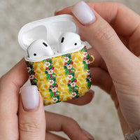 Hawaiian Palaka AirPods Case Hibiscus Pineapple Lei - Polynesian Pride