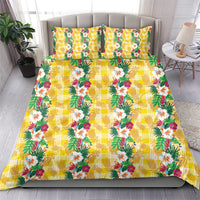 Hawaiian Palaka Bedding Set Hibiscus Pineapple Lei - Polynesian Pride