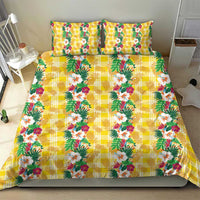 Hawaiian Palaka Bedding Set Hibiscus Pineapple Lei - Polynesian Pride