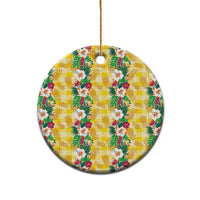 Hawaiian Palaka Ceramic Ornament Hibiscus Pineapple Lei - Polynesian Pride