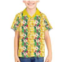 Hawaiian Palaka Family Matching Mermaid Dress and Hawaiian Shirt Hibiscus Pineapple Lei - Polynesian Pride