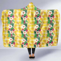 Hawaiian Palaka Hooded Blanket Hibiscus Pineapple Lei - Polynesian Pride