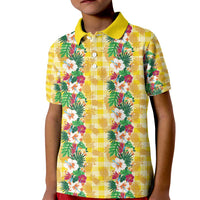 Hawaiian Palaka Kid Polo Shirt Hibiscus Pineapple Lei - Polynesian Pride