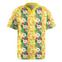 Hawaiian Palaka Rugby Jersey Hibiscus Pineapple Lei - Polynesian Pride