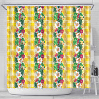 Hawaiian Palaka Shower Curtain Hibiscus Pineapple Lei LT9 - Polynesian Pride
