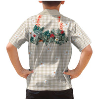 Brown Hawaiian Palaka Family Matching Mermaid Dress and Hawaiian Shirt Kukui Nut Money Lei - Polynesian Pride