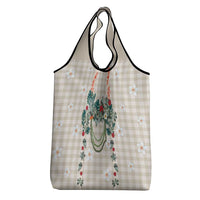 Brown Hawaiian Palaka Grocery Bag Kukui Nut Money Lei - Polynesian Pride