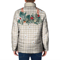 Brown Hawaiian Palaka Padded Jacket Kukui Nut Money Lei LT9 - Polynesian Pride