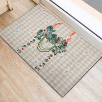 Brown Hawaiian Palaka Rubber Doormat Kukui Nut Money Lei - Polynesian Pride