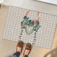 Brown Hawaiian Palaka Rubber Doormat Kukui Nut Money Lei - Polynesian Pride