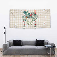 Brown Hawaiian Palaka Tapestry Kukui Nut Money Lei - Polynesian Pride