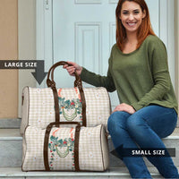 Brown Hawaiian Palaka Travel Bag Kukui Nut Money Lei - Polynesian Pride