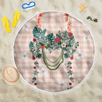 Peach Hawaiian Palaka Beach Blanket Kukui Nut Money Lei - Polynesian Pride