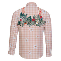 Peach Hawaiian Palaka Family Matching Short Sleeve Bodycon Dress and Hawaiian Shirt Kukui Nut Money Lei - Polynesian Pride