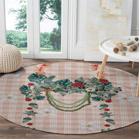 Peach Hawaiian Palaka Round Carpet Kukui Nut Money Lei - Polynesian Pride