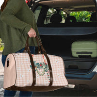 Peach Hawaiian Palaka Travel Bag Kukui Nut Money Lei - Polynesian Pride