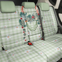 Sage Green Hawaiian Palaka Back Car Seat Cover Kukui Nut Money Lei - Polynesian Pride