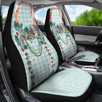 Turquoise Hawaiian Palaka Car Seat Cover Kukui Nut Money Lei - Polynesian Pride