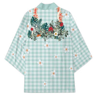 Turquoise Hawaiian Palaka Kimono Kukui Nut Money Lei - Polynesian Pride