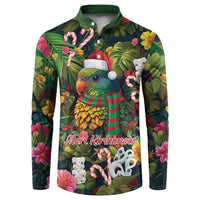 Meri Kirihimete Kakapo Santa Button Sweatshirt Merry Christmas with Tropical Vibe