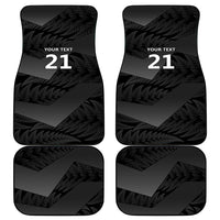 New Zealand Cricket Custom Car Mats Potae Pango Black Fern Pattern