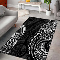Polynesian Turtle Tribal Tattoo Area Rug Black Style