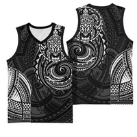 Polynesian Turtle Tribal Tattoo Basketball Jersey Black Style - Polynesian Pride