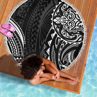 Polynesian Turtle Tribal Tattoo Beach Blanket Black Style